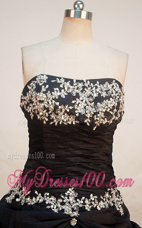 Beading and Pick-ups Decorate Black Quinceanera Gowns